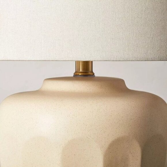 Hearth & Hand Magnolia Faceted Ceramic Table Lamp Taupe/Cream -Target New in Box - Picture 4 of 5